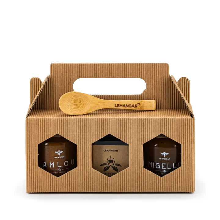 Coffret En Carton Pour 3 Pots De Miels De 250g