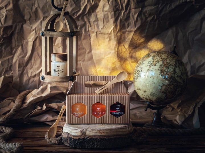 Coffret En Carton Pour 3 Pots De Miels De 250g